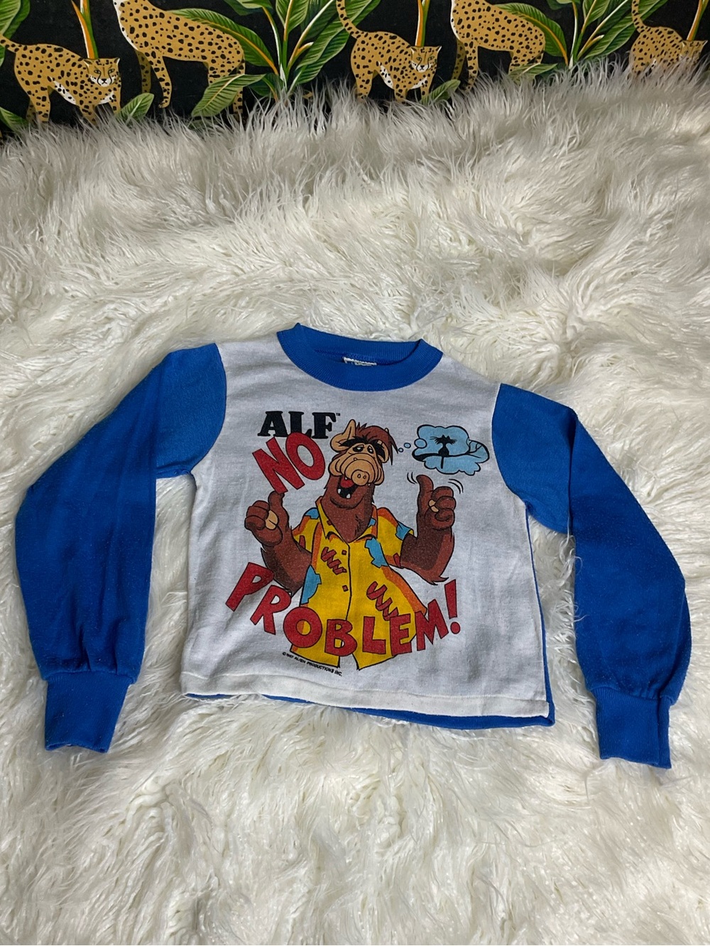 VTG 80s ALF Alien No Problem Fonz Raglan Shirt PJ Top Boys size 6